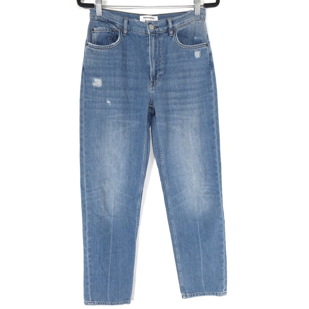 REFORMATION Women’s Jeans 26 Straight Leg‎ Organic Cotton Distressed St Marteen